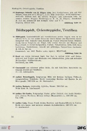 Bildteppich, Orientteppiche, Textilien (Nr.85-91)