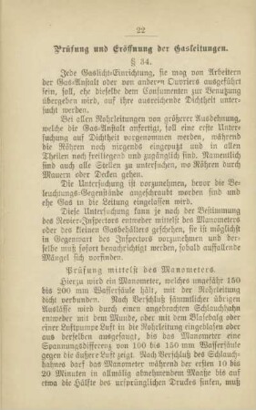 Prüfung und Eröffnung der Gasleitungen