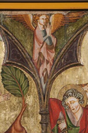 Hofgeismarer Passionsretabel — Linker Flügel - Christus am Ölberg und seine Gefangennahme — Engel