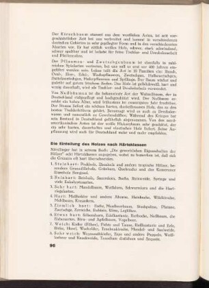 Die Einteilung des Holzes nach Härteklassen