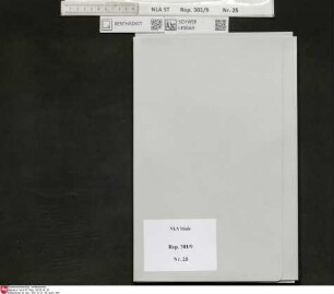 Das von der kurfürstlich-hannoverschen Kammer verlangte Verzeichnis der Königsmarck'schen Schriftstücke Enthält: Dokumente wegen Sicherung, Separation und Verzeichnung der im Haus des verstorbenen Stader Bürgermeisters und Landrats Friedrich Gustav Schuder, Anwalt und Bevollmächtigter der Königsmarck'schen Erben, vorhanden gewesenen Königsmarck'schen Akten, 1752-53