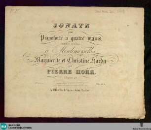 Sonate pour pianoforte à quatre mains : oeuvre 12