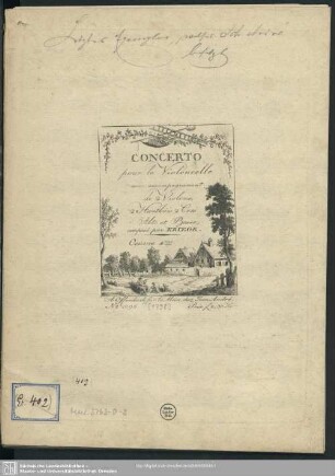 Concerto pour le Violoncelle, avec accompagnement de 2 Violon, 2 Hautbois, 2 Cors, Alto et Basse : Oeuvre 4me
