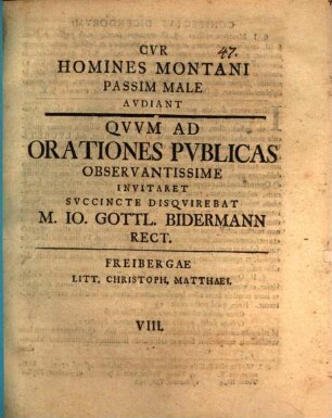 Cur homines montani passim male audiant