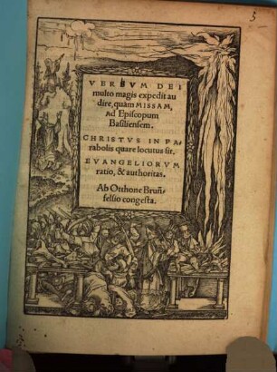 Verevm [!] Dei multo magis expedit audire quam Missam : Ad Episcopum Basilensem