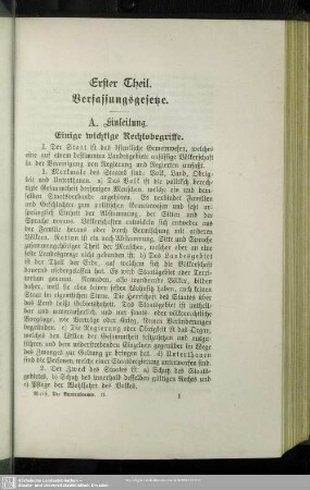 Erster Theil. Verfassungsgesetze