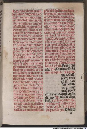 Breviarium Benedictinum Mellicense : [I, 1-5 und II, 1-5], [1,3]. Proprium de tempore. - Proprium de sanctis