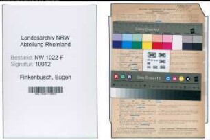Entnazifizierung Eugen Finkenbusch , geb. 01.02.1894 (Buchbinder)