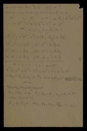 [Mathematische Notizen und Berechnungen]
