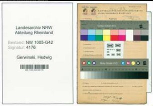 Entnazifizierung Hedwig Gerwinski , geb. 26.06.1906 ()