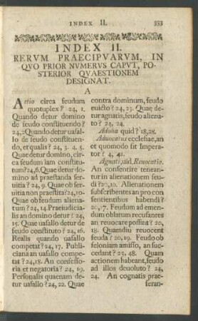 Index II. Rerum Praecipuarum, In Quo Prior Numerus Caput, Posterior Quaestionem Designat
