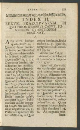 Index II. Rerum Praecipuarum, In Quo Prior Numerus Caput, Posterior Quaestionem Designat