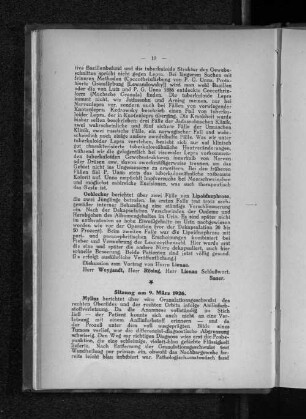 Sitzung am 9. März 1926.