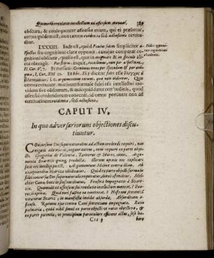 Caput IV. In quo adversariorum objectiones discutiuntur.