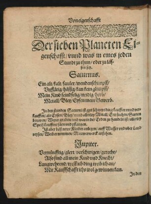 Der sieben Planeten Eigenschafft ...