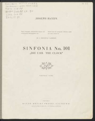 Sinfonia No. 101 : "Die Uhr, The clock"