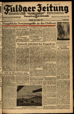 Ausgabe vom Mittwoch, den 06. Januar 1943.