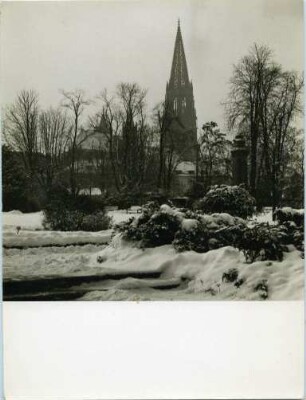 Freiburger Stadtgarten und Münster im Winter