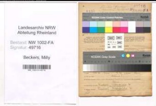 Entnazifizierung Milly Beckers, geb. 28.08.1914 (Kauffrau)