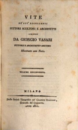 Vite de' piu' eccellenti pittori, scultori e architetti, 16