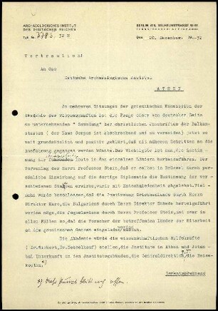 T. Wiegand an DAI Athen