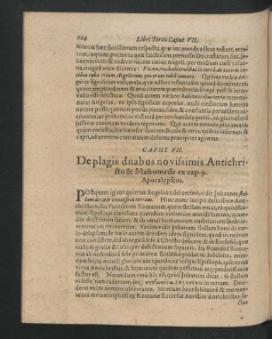 Caput VII. De plagis duabus novissimis Antichristo & Mahomede ex cap. 9. Apocalypseos.