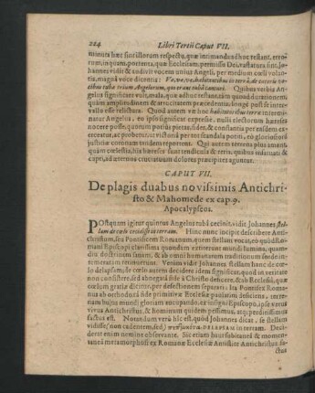 Caput VII. De plagis duabus novissimis Antichristo & Mahomede ex cap. 9. Apocalypseos.