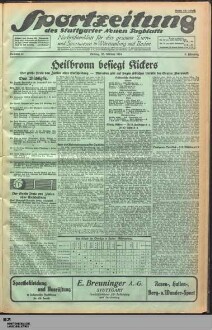 Sportzeitung des Stuttgarter neuen Tagblatts : Nachrichtenblatt für das gesamte Turn- und Sportwesen in Württemberg und Baden : anerkanntes Organ des Württembergischen Landesausschusses für Leibesübungen e.V. und des Stadtverbands für Leibesübungen in Groß-Stuttgart e.V. sowie Mitteilungsblatt verschiedener Turn- und Sportverbände