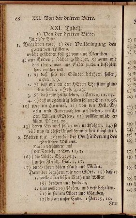 XXI. Tabell. Von der dritten Bitte. - Fragen über die 21te Tabell.
