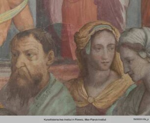 Szenen aus dem Alten und Neuen Testament : Christus unter den Schriftgelehrten : Personengruppe zur Linken Christi