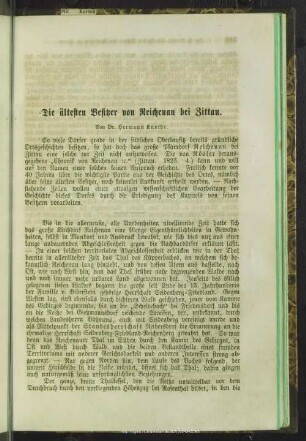 Die ältesten Besitzer von Reichenau bei Zittau