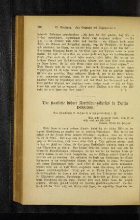 ¬Der¬ staatliche höhere Fortbildungskursus in Berlin 1899/1900