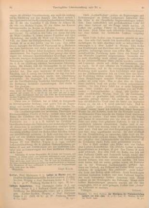 85-86 [Rezension] Grisar, Hartmann, Luther zu Worms und die jüngsten drei Jahrhundertfeste der Reformation