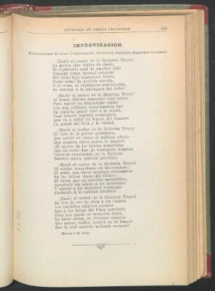 Improvisación. : (Exclamaciones al saber el fallecimiento del Doctor Alejandro Magariños Cervantes).