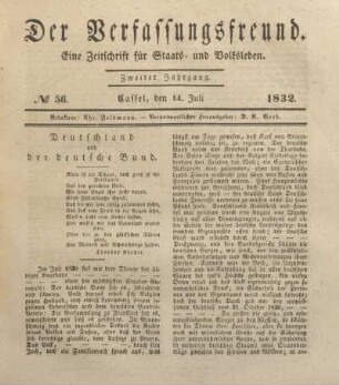 № 56. Cassel, den 14. Juli 1832.