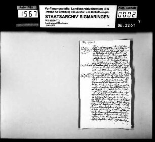 Rechnungswesen der katholischen Stiftung in Magolsheim