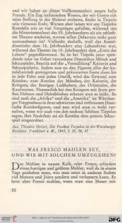 Was Fresco Mahlen Sey, und wie mit solchem umzugehen?