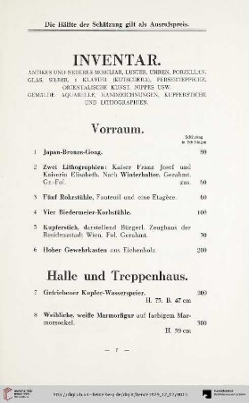 Halle und Treppenhaus (Nr. 7-30)
