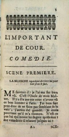 Les Oeuvres De Monsieur Palaprat. 1[,5], L' Important De Cour : Comedie
