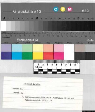 Zeitungsausschnittsammlung zum Dreißigjährigen Krieg und dem Westfälischen Frieden