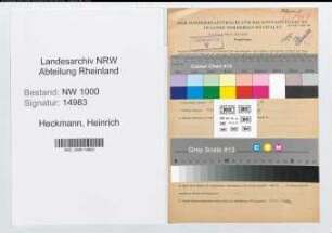 Entnazifizierung Heinrich Heckmann, geb. 09.10.1899 (Postschaffner)