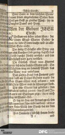 Von der Geburt Jesu Christi.