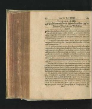 Titulus XXIII. De Fideicommissariis Haeriditatibus, & ad Senatus Consultum Trebellianum.