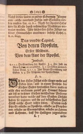 Das vierdte Capitel. Von denen Aposteln.