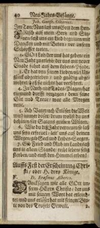 Auffs Fest der Erscheinung Christi/ oder H. drey Könige. - Auf Mariä Verkündigung.
