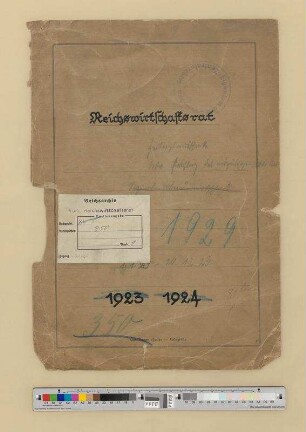 Errichtung des endgültigen Reichswirtschaftsrates bzw. Abschaffung des Vorläufigen Reichwirtschaftsrates.- Pressemeldungen: Bd. 5