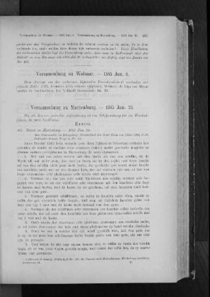 Versammlung zu Marienburg. - 1385 Jan. 23.