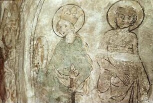 Heilige Katharina, Heiliger Andreas und unbekannter männlicher Heiliger