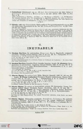 II. Inkunabeln (Nr. 11-66)