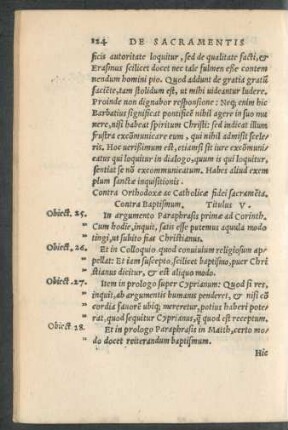Contra Baptismum. Titulus V.